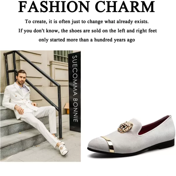 Men Genuine Leather Mens Metallic Textured Slipon Glitter Loafers ShoesWhite03