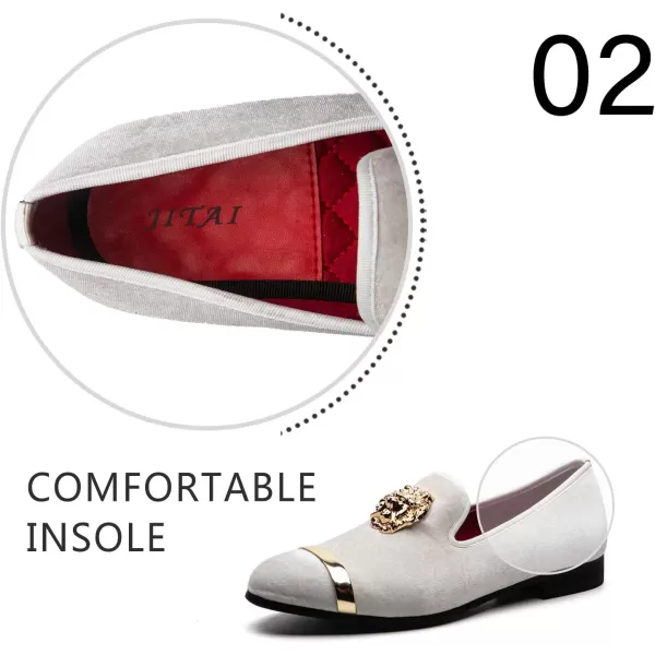 Men Genuine Leather Mens Metallic Textured Slipon Glitter Loafers ShoesWhite03