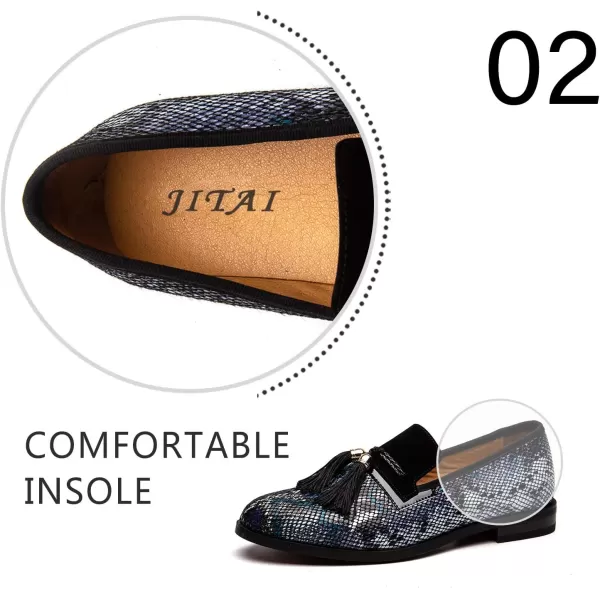 Mens Vintage Velvet Embroidery Noble Loafer Shoes Slipon Loafer Smoking Slipper Tassel LoaferBlue08