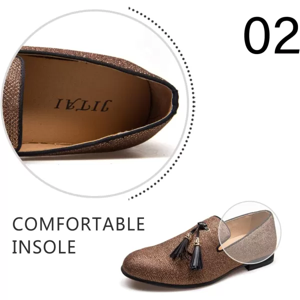 Mens Vintage Velvet Embroidery Noble Loafer Shoes Slipon Loafer Smoking Slipper Tassel LoaferGold11