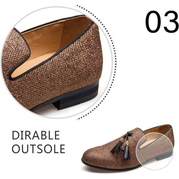 Mens Vintage Velvet Embroidery Noble Loafer Shoes Slipon Loafer Smoking Slipper Tassel LoaferGold11