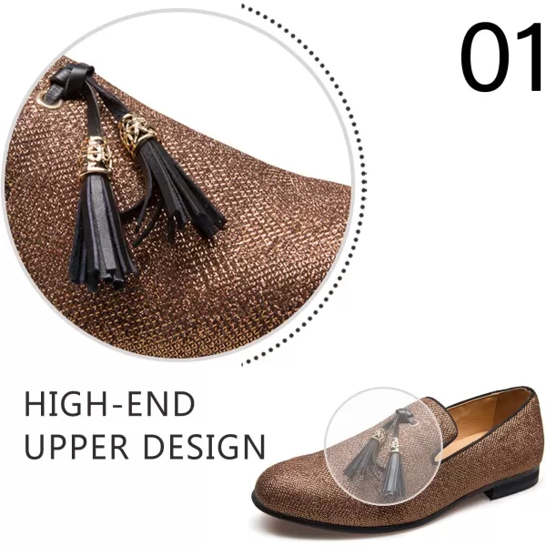 Mens Vintage Velvet Embroidery Noble Loafer Shoes Slipon Loafer Smoking Slipper Tassel LoaferGold11