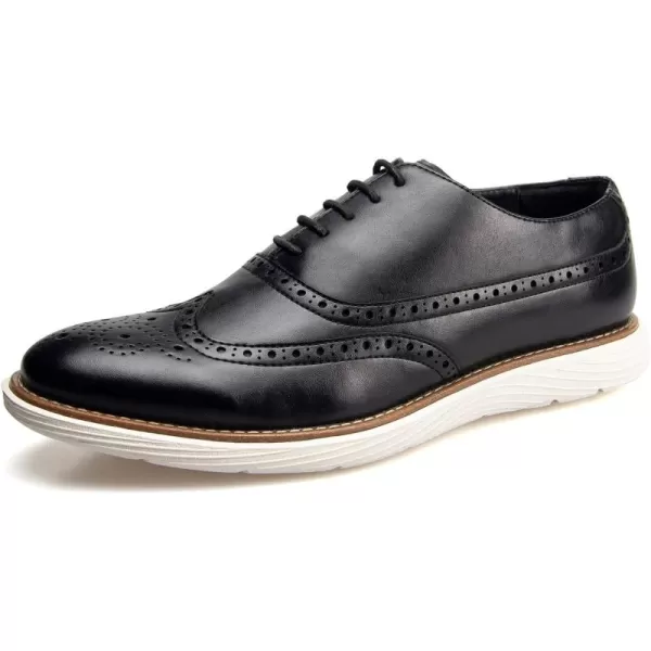 JITAI Mens Casual Oxford Dress Shoes Classic Modern Business Laceup Wingtip ShoesBlack01