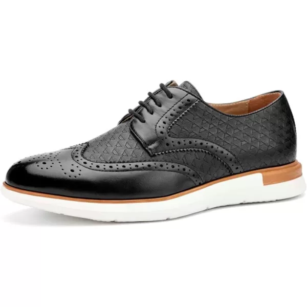 JITAI Mens Casual Oxford Dress Shoes Classic Modern Business Laceup Wingtip ShoesBlack09