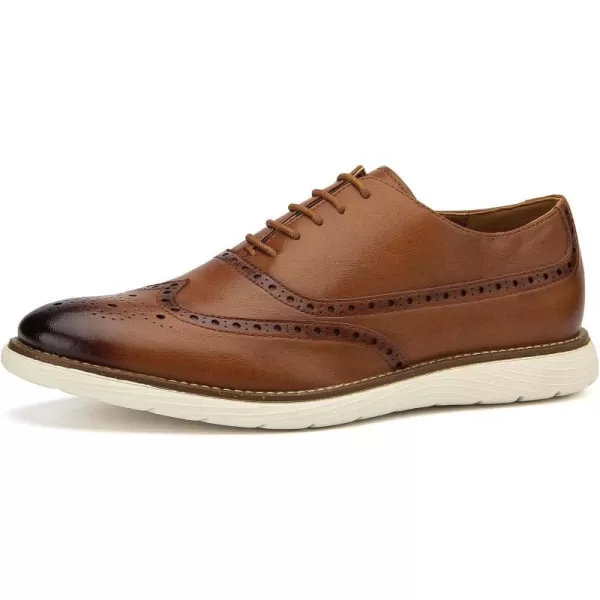 JITAI Mens Casual Oxford Dress Shoes Classic Modern Business Laceup Wingtip ShoesBrown01