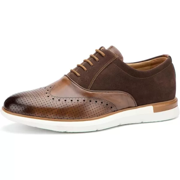 JITAI Mens Casual Oxford Dress Shoes Classic Modern Business Laceup Wingtip ShoesBrown04