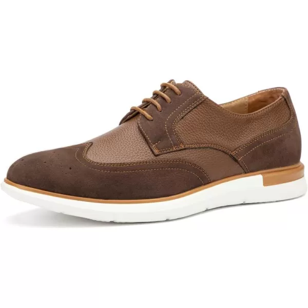 JITAI Mens Casual Oxford Dress Shoes Classic Modern Business Laceup Wingtip ShoesBrown06