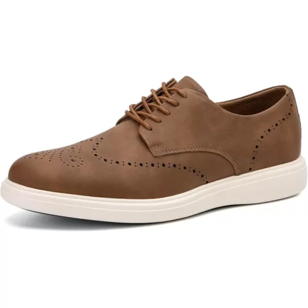 JITAI Mens Dress Sneakers Oxfords Casual Business Shoes Fashion Comfortable Walking ShoesBrown06