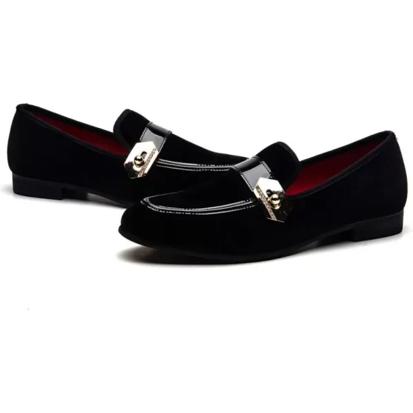 JITAI Mens Lindford Moc Toe Bit Slipon Penny Loafer Party ShoesBlackButton