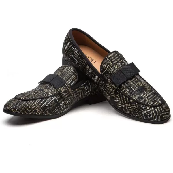 JITAI Mens Lindford Moc Toe Bit Slipon Penny Loafer Party ShoesGold04