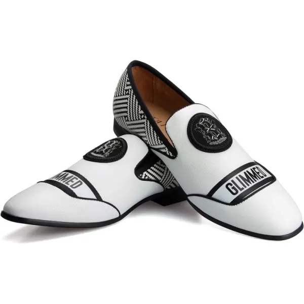 JITAI Mens Lindford Moc Toe Bit Slipon Penny Loafer Party ShoesWhite05