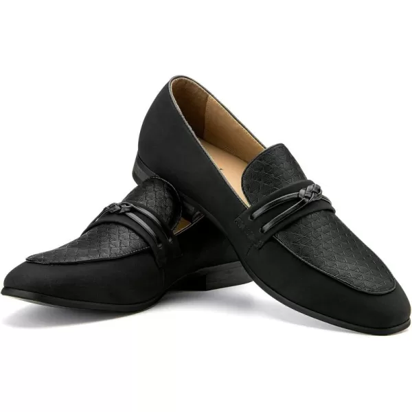 JITAI Mens Loafers Shoes Pattern Printing Mens Dress Loafer Shoes Slipon Casual Loafer Smoking SlipperBlack20