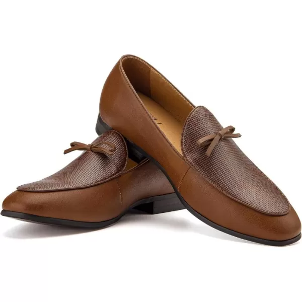 JITAI Mens Loafers Shoes Pattern Printing Mens Dress Loafer Shoes Slipon Casual Loafer Smoking SlipperBrown18