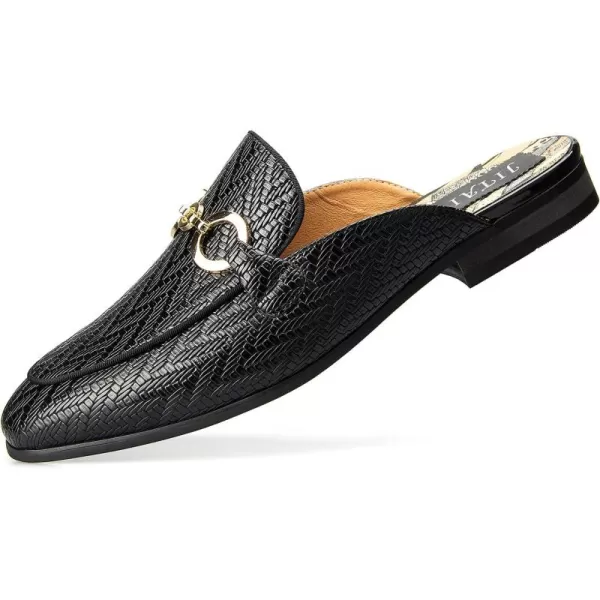JITAI Mens Mules Mens Slippers SlipOn Loafers Casual Half Loafers Shoes Mens Backless SandalsBlack01