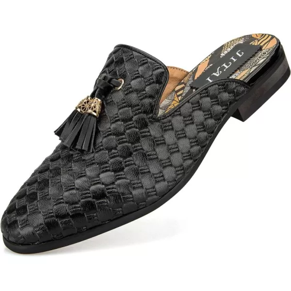 JITAI Mens Mules Mens Slippers SlipOn Loafers Casual Half Loafers Shoes Mens Backless SandalsBlack05