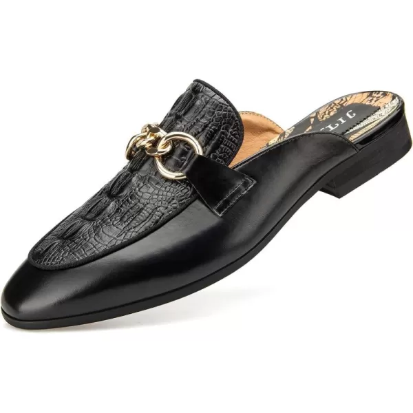 JITAI Mens Mules Mens Slippers SlipOn Loafers Casual Half Loafers Shoes Mens Backless SandalsBlack33
