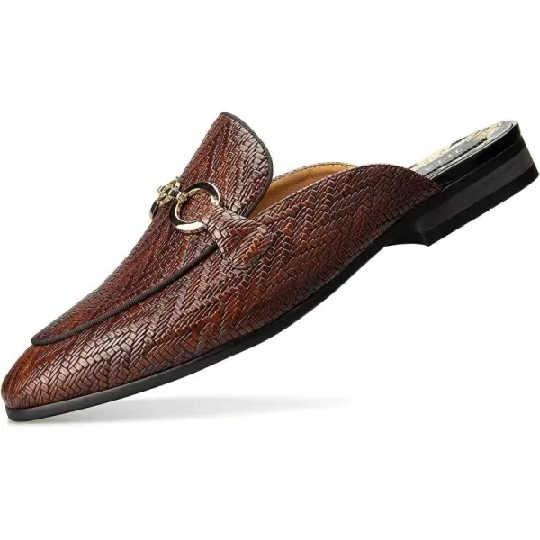 JITAI Mens Mules Mens Slippers SlipOn Loafers Casual Half Loafers Shoes Mens Backless SandalsBrown02