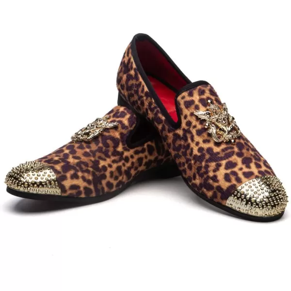 Men Genuine Leather Mens Metallic Textured Slipon Glitter Loafers ShoesColor04
