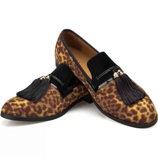 Mens Vintage Velvet Embroidery Noble Loafer Shoes Slipon Loafer Smoking Slipper Tassel LoaferBlack07