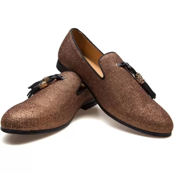 Mens Vintage Velvet Embroidery Noble Loafer Shoes Slipon Loafer Smoking Slipper Tassel LoaferGold11