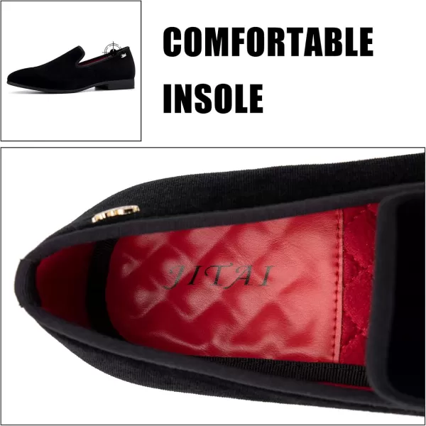 JITAI Men Loafers SlipOn Shoes for Men Fashion Dress Shoes Tuxedo ShoesBlack118