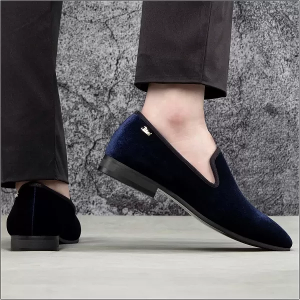 JITAI Men Loafers SlipOn Shoes for Men Fashion Dress Shoes Tuxedo ShoesBlue118
