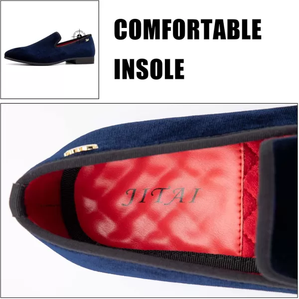 JITAI Men Loafers SlipOn Shoes for Men Fashion Dress Shoes Tuxedo ShoesBlue118