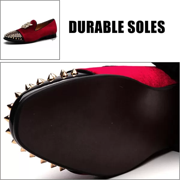 JITAI Men Loafers SlipOn Shoes for Men Fashion Dress Shoes Tuxedo ShoesRed01