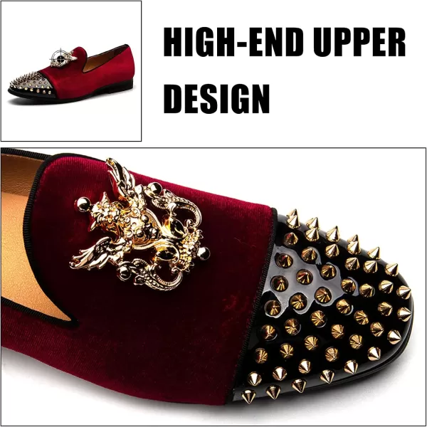 JITAI Men Loafers SlipOn Shoes for Men Fashion Dress Shoes Tuxedo ShoesRed01