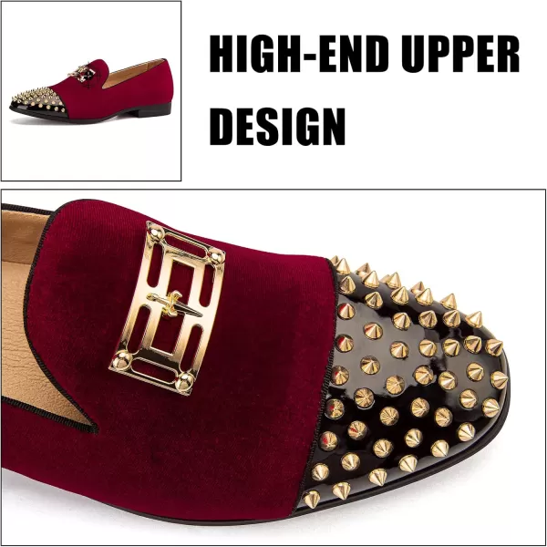 JITAI Men Loafers SlipOn Shoes for Men Fashion Dress Shoes Tuxedo ShoesRed09