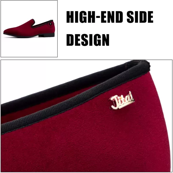 JITAI Men Loafers SlipOn Shoes for Men Fashion Dress Shoes Tuxedo ShoesRed118