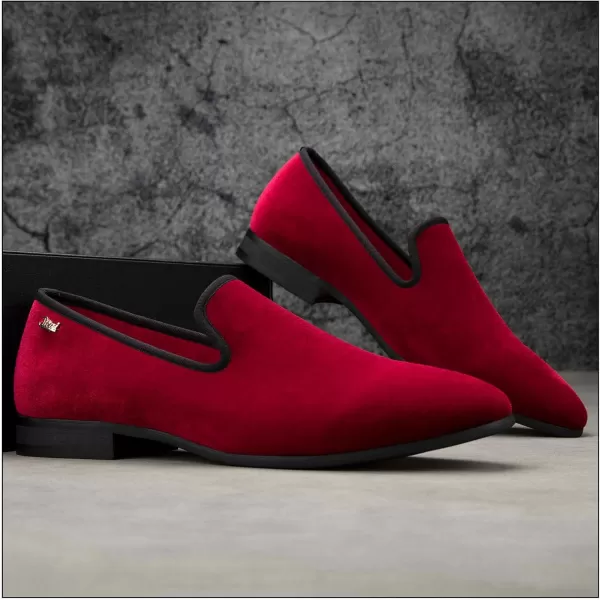 JITAI Men Loafers SlipOn Shoes for Men Fashion Dress Shoes Tuxedo ShoesRed118