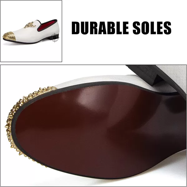 JITAI Men Loafers SlipOn Shoes for Men Fashion Dress Shoes Tuxedo ShoesWhite02