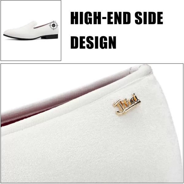JITAI Men Loafers SlipOn Shoes for Men Fashion Dress Shoes Tuxedo ShoesWhite118