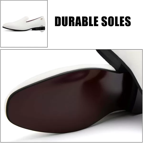 JITAI Men Loafers SlipOn Shoes for Men Fashion Dress Shoes Tuxedo ShoesWhite118