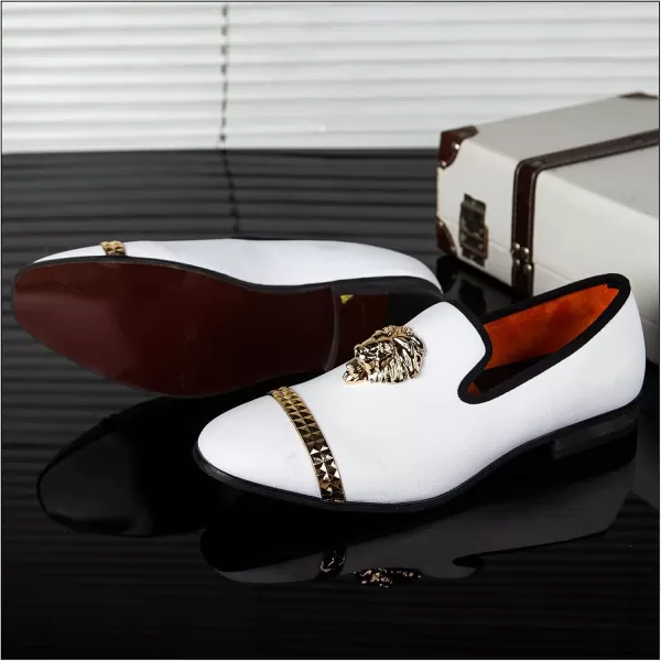 JITAI Mens Fashion Loafers Wedding Shoes Loafers for Men Party ShoesWhite20