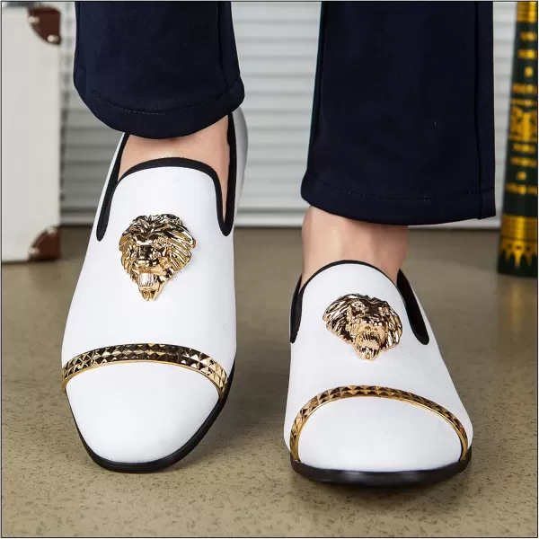 JITAI Mens Fashion Loafers Wedding Shoes Loafers for Men Party ShoesWhite20