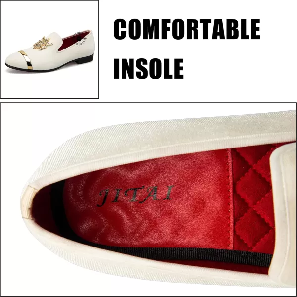 JITAI Mens Fashion Loafers Wedding Shoes Loafers for Men Party ShoesWhite29