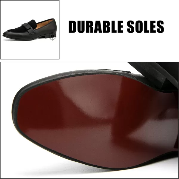 JITAI Mens Loafers Tuxedo Shoes Dress Shoes for Men Velvet Loafers Wedding ShoesBlack04