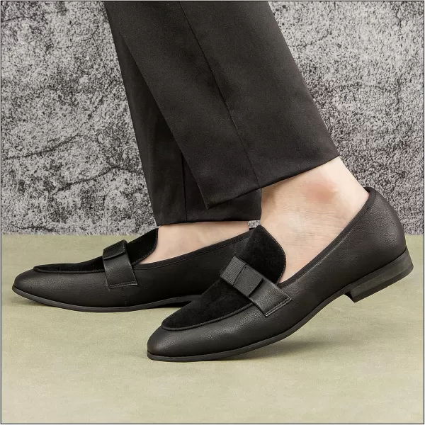 JITAI Mens Loafers Tuxedo Shoes Dress Shoes for Men Velvet Loafers Wedding ShoesBlack04