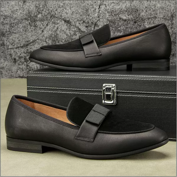 JITAI Mens Loafers Tuxedo Shoes Dress Shoes for Men Velvet Loafers Wedding ShoesBlack04