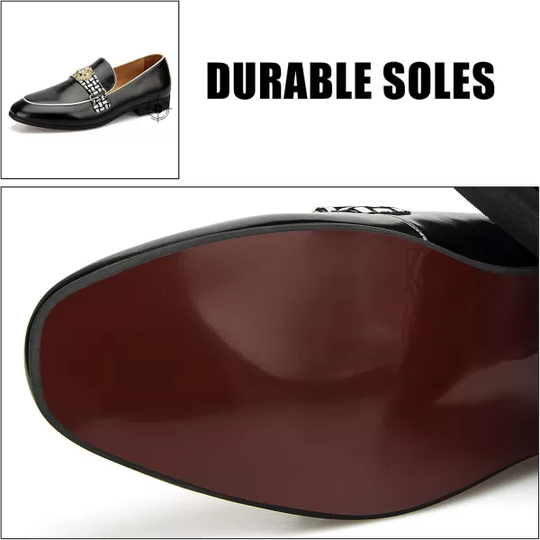 JITAI Mens Loafers Tuxedo Shoes Dress Shoes for Men Velvet Loafers Wedding ShoesBlack08