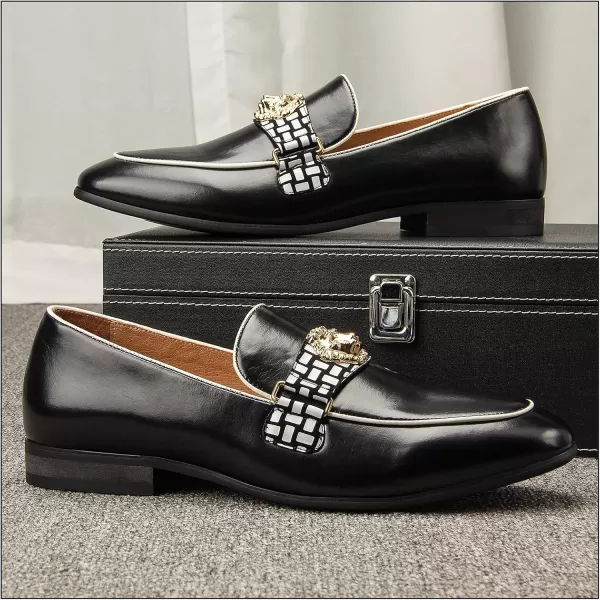JITAI Mens Loafers Tuxedo Shoes Dress Shoes for Men Velvet Loafers Wedding ShoesBlack08