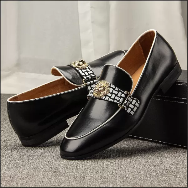 JITAI Mens Loafers Tuxedo Shoes Dress Shoes for Men Velvet Loafers Wedding ShoesBlack08
