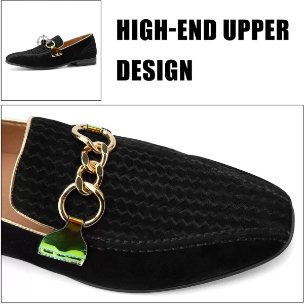 JITAI Mens Loafers Tuxedo Shoes Dress Shoes for Men Velvet Loafers Wedding ShoesBlack10