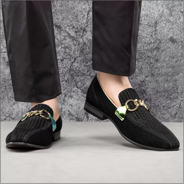 JITAI Mens Loafers Tuxedo Shoes Dress Shoes for Men Velvet Loafers Wedding ShoesBlack10