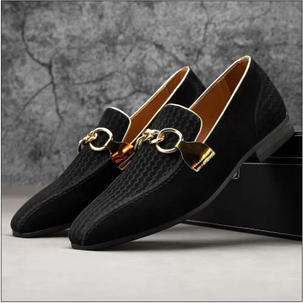 JITAI Mens Loafers Tuxedo Shoes Dress Shoes for Men Velvet Loafers Wedding ShoesBlack10