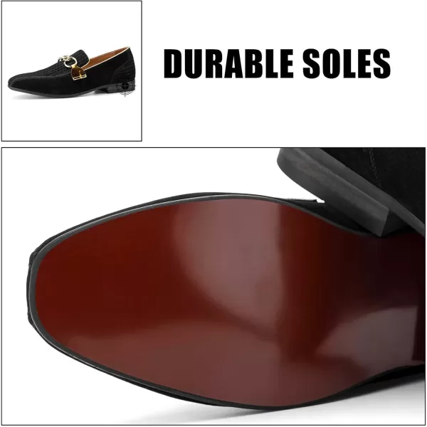 JITAI Mens Loafers Tuxedo Shoes Dress Shoes for Men Velvet Loafers Wedding ShoesBlack10