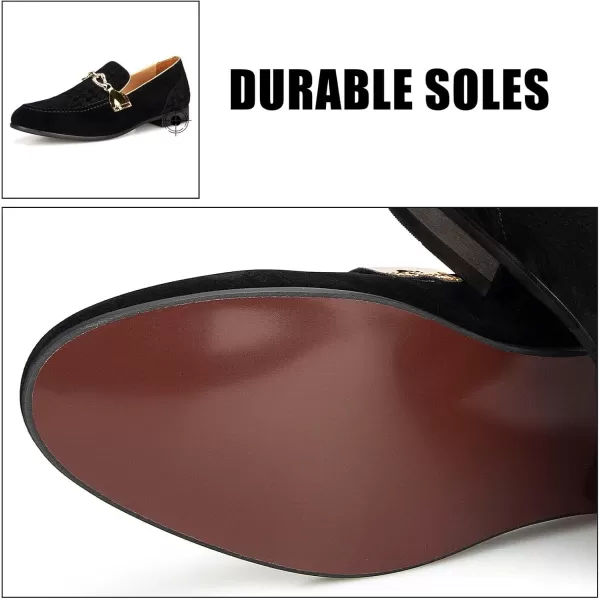 JITAI Mens Loafers Tuxedo Shoes Dress Shoes for Men Velvet Loafers Wedding ShoesBlack11