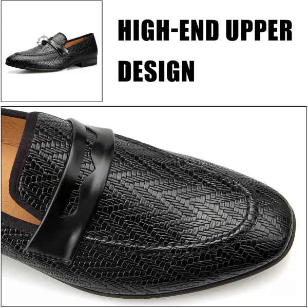 JITAI Mens Loafers Tuxedo Shoes Dress Shoes for Men Velvet Loafers Wedding ShoesBlack13